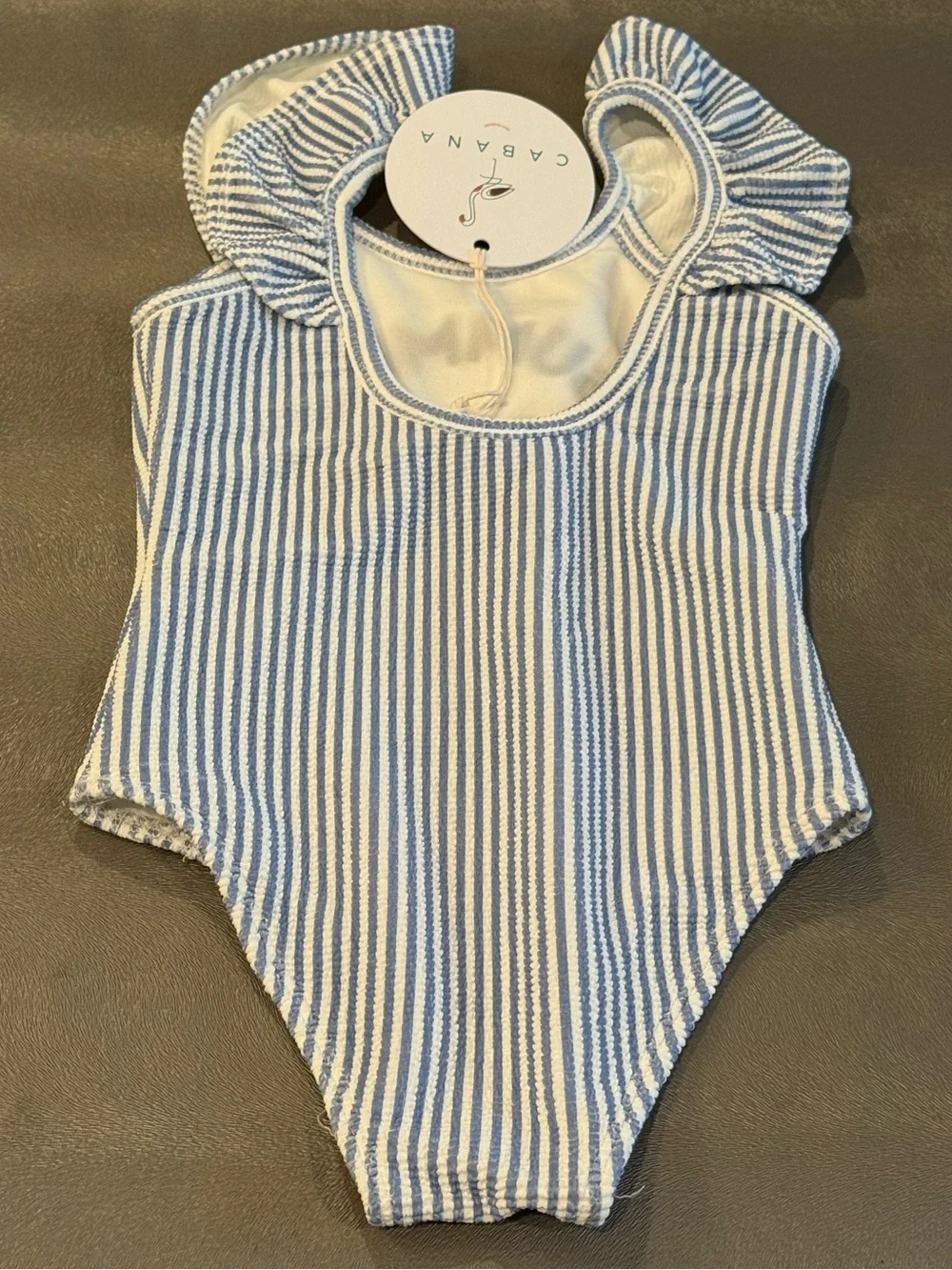 Cabana Blue & White Striped Top. Size 5